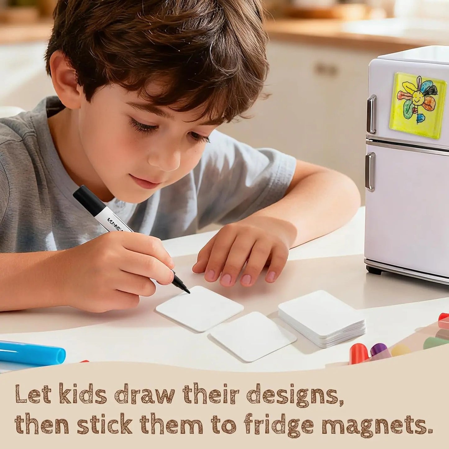 🎞✂10 Pack 2"x2" Clear Acrylic DIY Fridge Magnets Set with Adhesive Backing – Square Magnetic Photo Frames💕