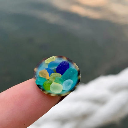 Sea Glass Locket  Necklace