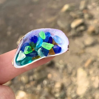 Sea Glass Locket  Necklace