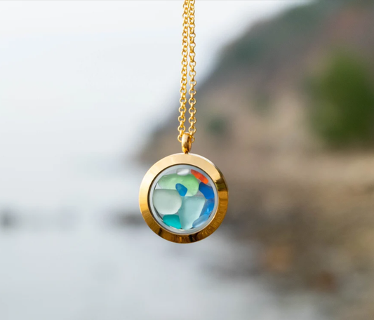 Sea Glass Locket  Necklace