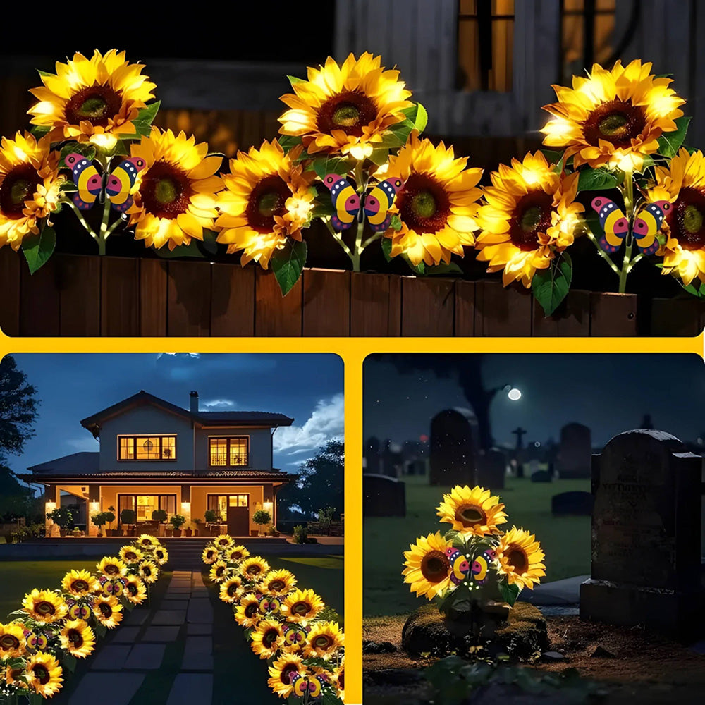 Last Day Buy 1 Get 1 FREE🌻 Waterproof Sunflower Solar Lights for Garden, Patio & Backyard Decor
